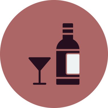 Alkol basit simgesi, vektör illüstrasyonu