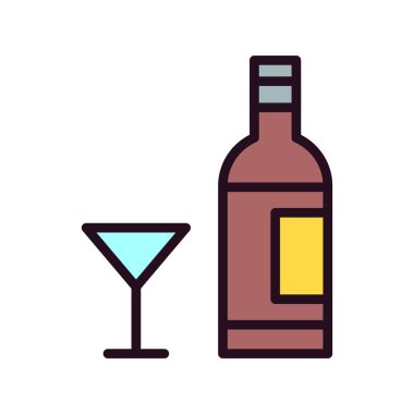 Alkol basit simgesi, vektör illüstrasyonu