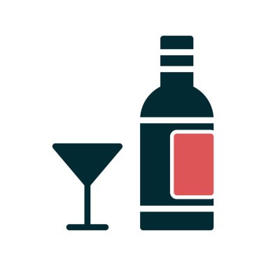 Alkol basit simgesi, vektör illüstrasyonu