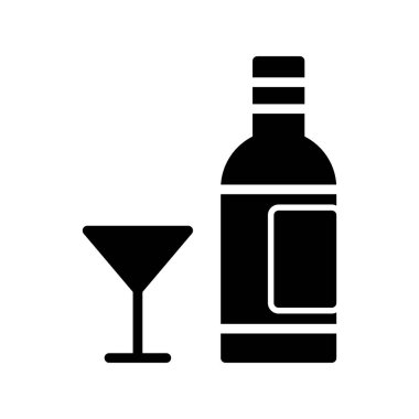 Alkol basit simgesi, vektör illüstrasyonu