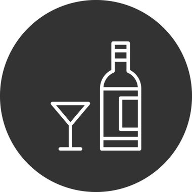 Alkol basit simgesi, vektör illüstrasyonu