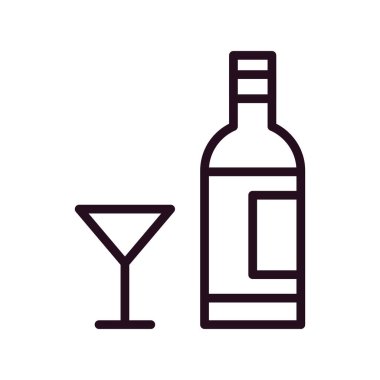 Alkol basit simgesi, vektör illüstrasyonu