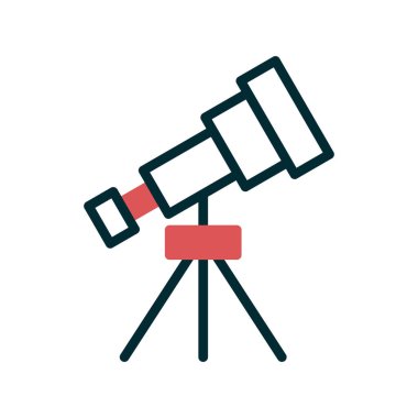 Teleskop simgesi. Moda tarzında ince çizgi illüstrasyonu.