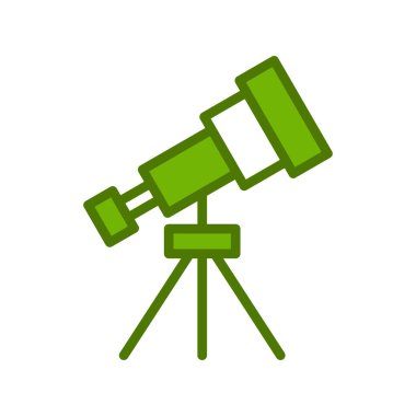 Teleskop simgesi. Moda tarzında ince çizgi illüstrasyonu.