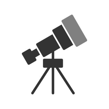 Teleskop simgesi. Moda tarzında ince çizgi illüstrasyonu.