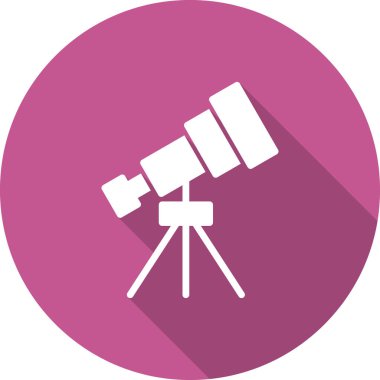 Teleskop simgesi. Moda tarzında ince çizgi illüstrasyonu.