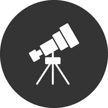 Teleskop simgesi. Moda tarzında ince çizgi illüstrasyonu.