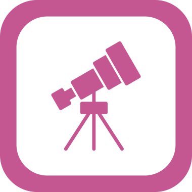 Teleskop simgesi. Moda tarzında ince çizgi illüstrasyonu.