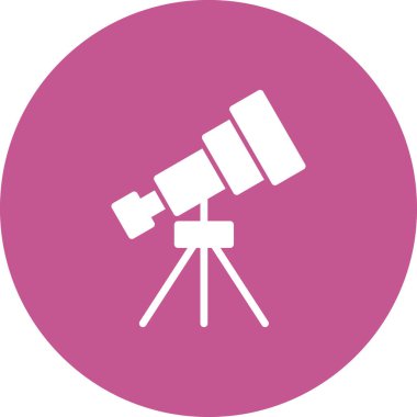 Teleskop simgesi. Moda tarzında ince çizgi illüstrasyonu.