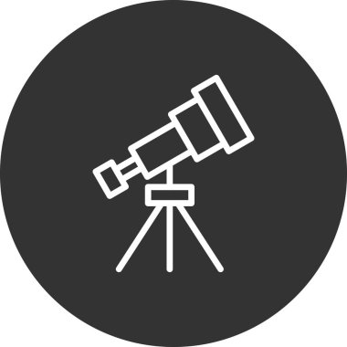 Teleskop simgesi. Moda tarzında ince çizgi illüstrasyonu.