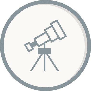 Teleskop simgesi. Moda tarzında ince çizgi illüstrasyonu.