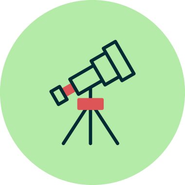 Teleskop simgesi. Moda tarzında ince çizgi illüstrasyonu.