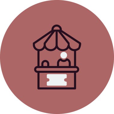 bilet ikonu vektör illüstrasyonu