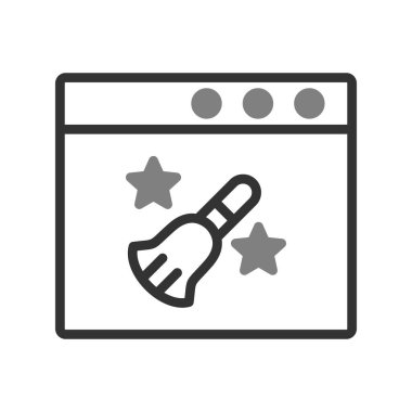 Web ve mobil uygulama tasarımınız için beyaz arkaplanda izole edilmiş tarayıcı simgesi vektörü, video logosu kavramı