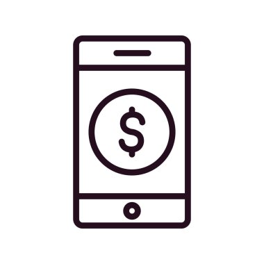 Mobil bankacılık ikonu vektör illüstrasyonu. İş dünyası 