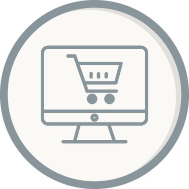 Online Alışveriş vektör glif simgesi.