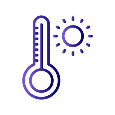 Basit web arayüzü hava durumu uygulaması simgesi, vektör illüstrasyonu