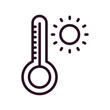 Basit web arayüzü hava durumu uygulaması simgesi, vektör illüstrasyonu