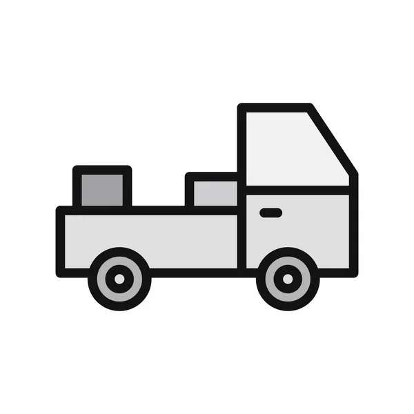 Truck Icon Vector Thin Line Sign Isolated Contour Symbol Illustration — Stok Vektör