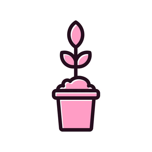 Plant Icon Vector Isolated White Background Flower Transparent Sign Line — Stok Vektör