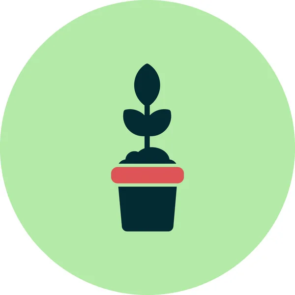 Vector Illustration Flower Pot Icon — 图库矢量图片