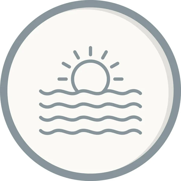 Sole Icona Web Semplice Illustrazione — Vettoriale Stock