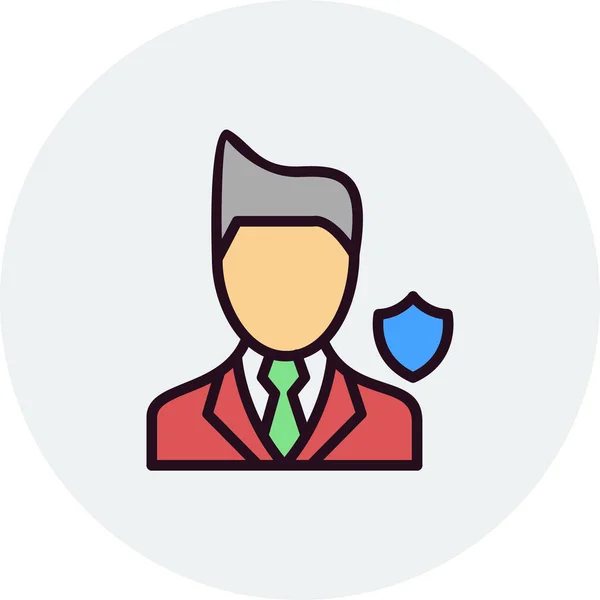 Security Company Manager Ícone Simples Ilustração Vetorial —  Vetores de Stock