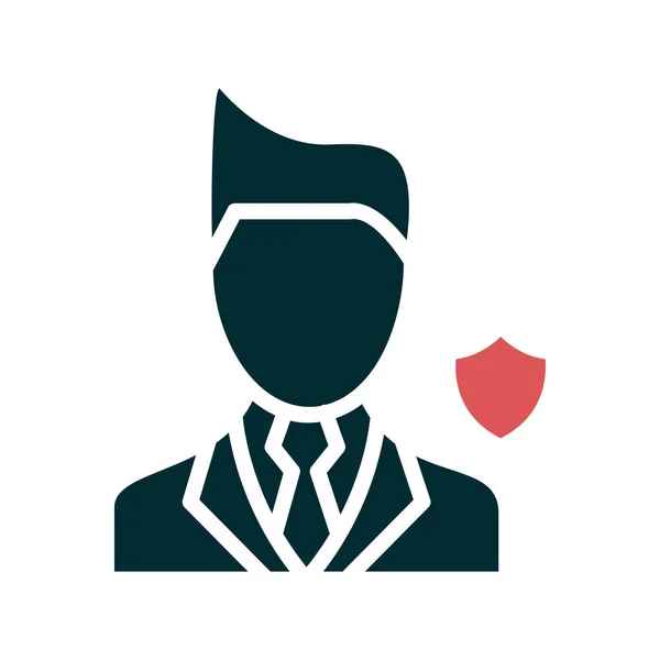 Security Company Manager Ícone Simples Ilustração Vetorial — Vetor de Stock