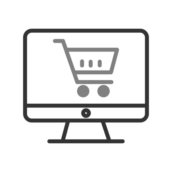 Ícone Glifo Vetor Compras Online —  Vetores de Stock