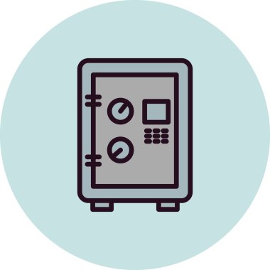 Otomatik güvenli kutu simgesi, vektör illüstrasyonu