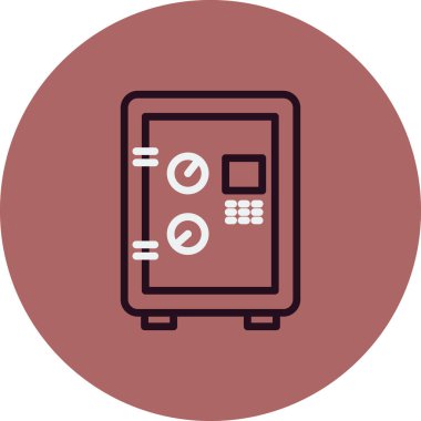 Otomatik güvenli kutu simgesi, vektör illüstrasyonu