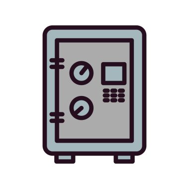 Otomatik güvenli kutu simgesi, vektör illüstrasyonu