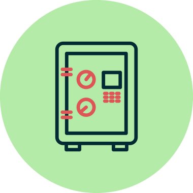 Otomatik güvenli kutu simgesi, vektör illüstrasyonu