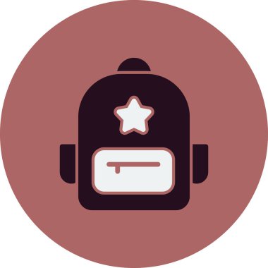 sırt çantası simgesi vektör illüstrasyonu