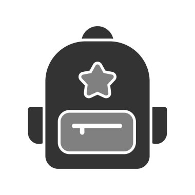 sırt çantası simgesi vektör illüstrasyonu