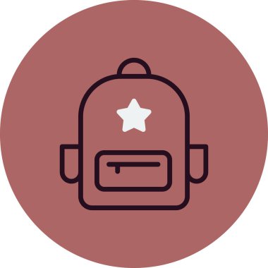 sırt çantası simgesi vektör illüstrasyonu