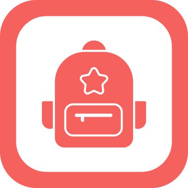 sırt çantası simgesi vektör illüstrasyonu