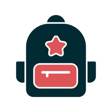 sırt çantası simgesi vektör illüstrasyonu