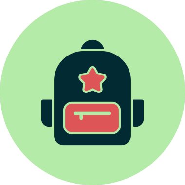 sırt çantası simgesi vektör illüstrasyonu