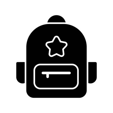 sırt çantası simgesi vektör illüstrasyonu