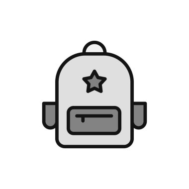 sırt çantası simgesi vektör illüstrasyonu