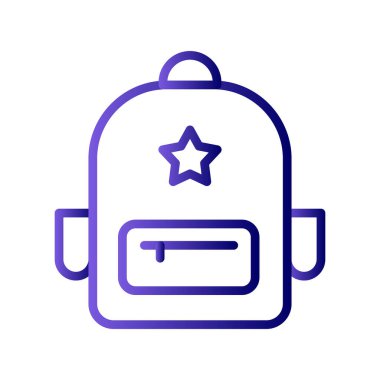 sırt çantası simgesi vektör illüstrasyonu