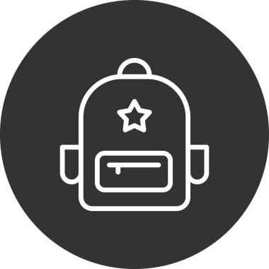 sırt çantası simgesi vektör illüstrasyonu