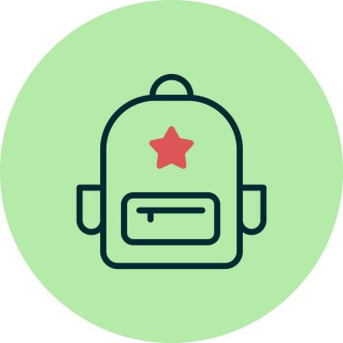 sırt çantası simgesi vektör illüstrasyonu