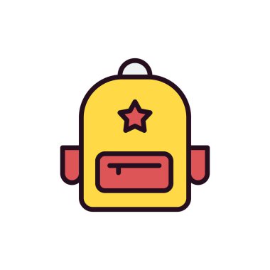 sırt çantası simgesi vektör illüstrasyonu