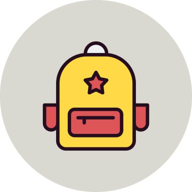 sırt çantası simgesi vektör illüstrasyonu