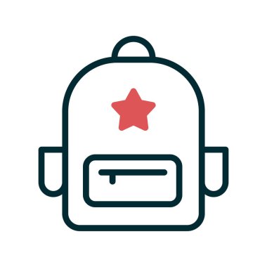 sırt çantası simgesi vektör illüstrasyonu