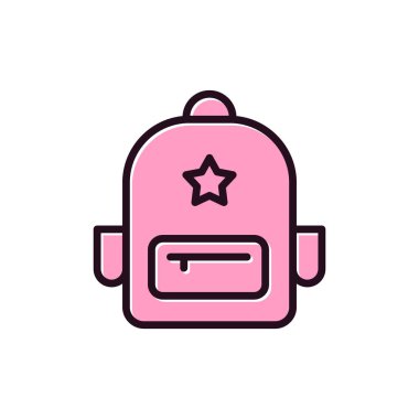 sırt çantası simgesi vektör illüstrasyonu