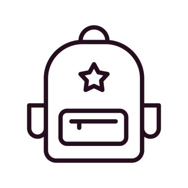 sırt çantası simgesi vektör illüstrasyonu