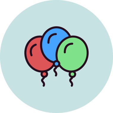 Balonlar basit simgesi, vektör çizim